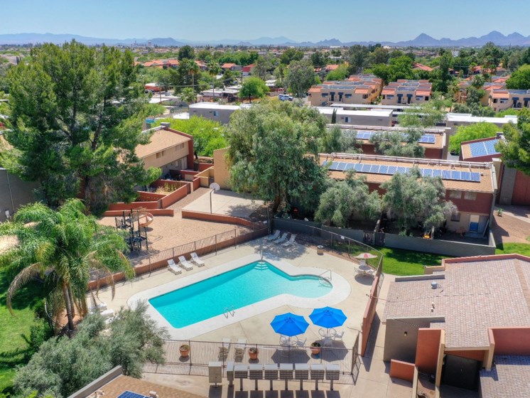 Aerial View Of Pool & Pool Patio at Copper Creek in Tucson, AZ